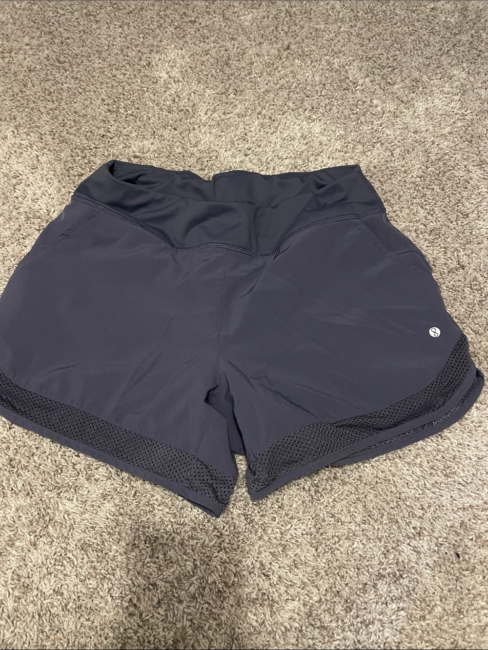 Layer 8 Women's Black Athletic Shorts with Mesh Trim